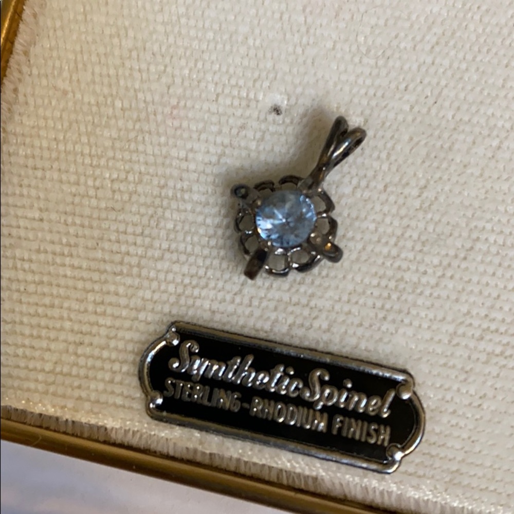 Tru Kay Vintage Synthetic Spinel Silver Pendant